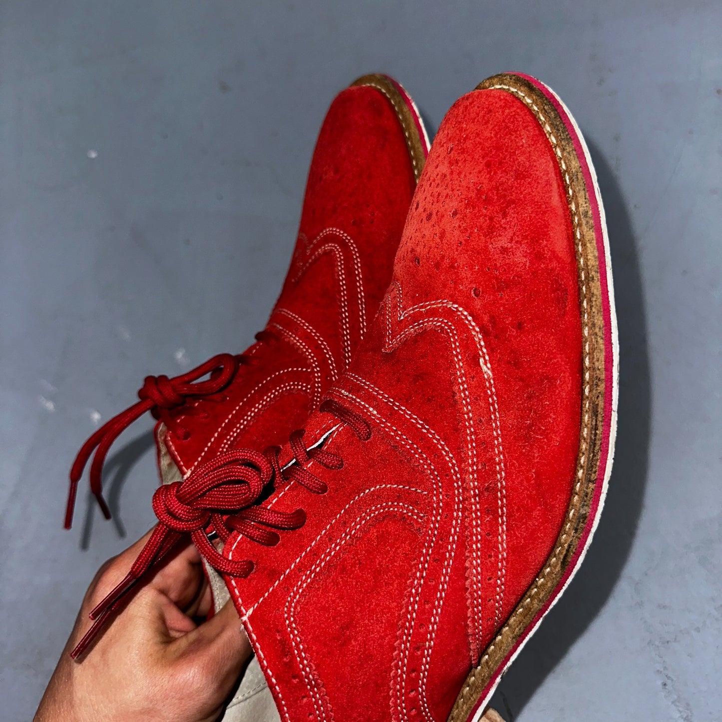 Giorgio Brutini Men's Oxford Suede Wing Tip Red Dress Shoes Men's 9 Nice