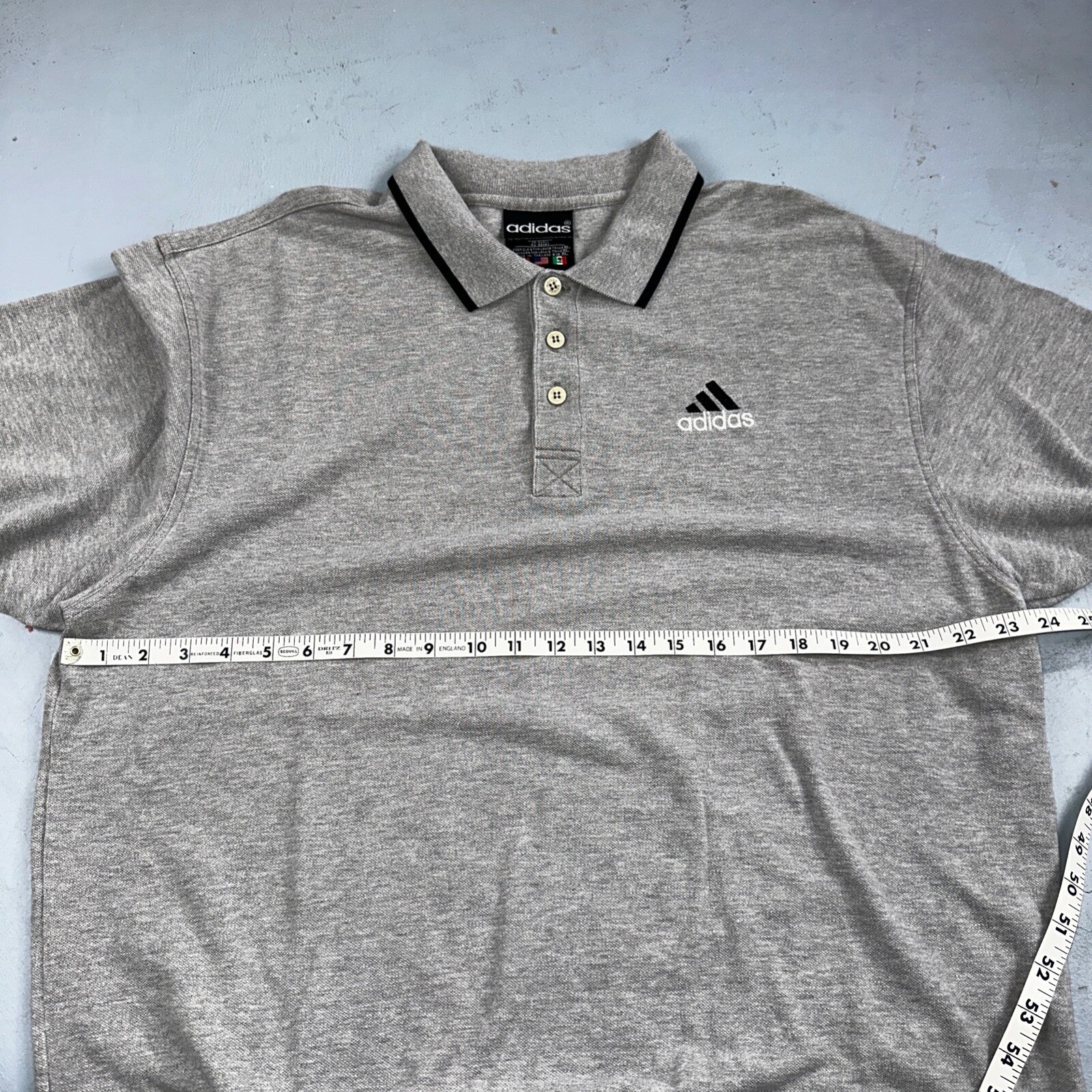 Adidas Gray Polo VTG T Shirt 90s Simple Sport XL Equipment Gym Classy