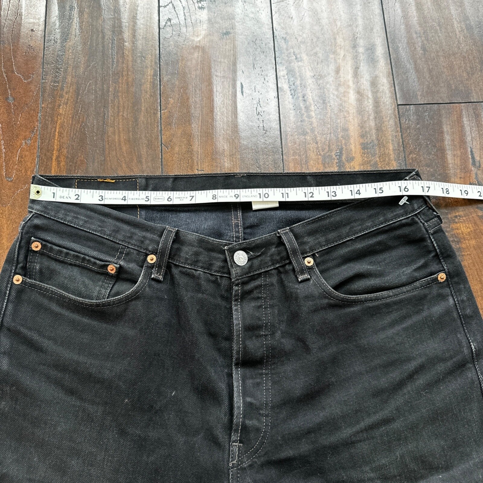 Vintage 90s Mexico Levis 501 XX 34x36 USA Tag Jeans Y2K Black Act 33x36