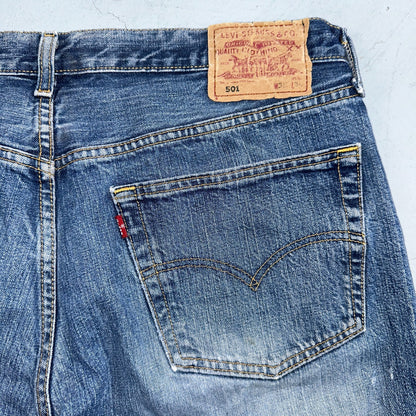 Levis 501 Vintage 90s Spain XX Straight Leg Jeans Blue Med Wash 38x34 Act 38x33