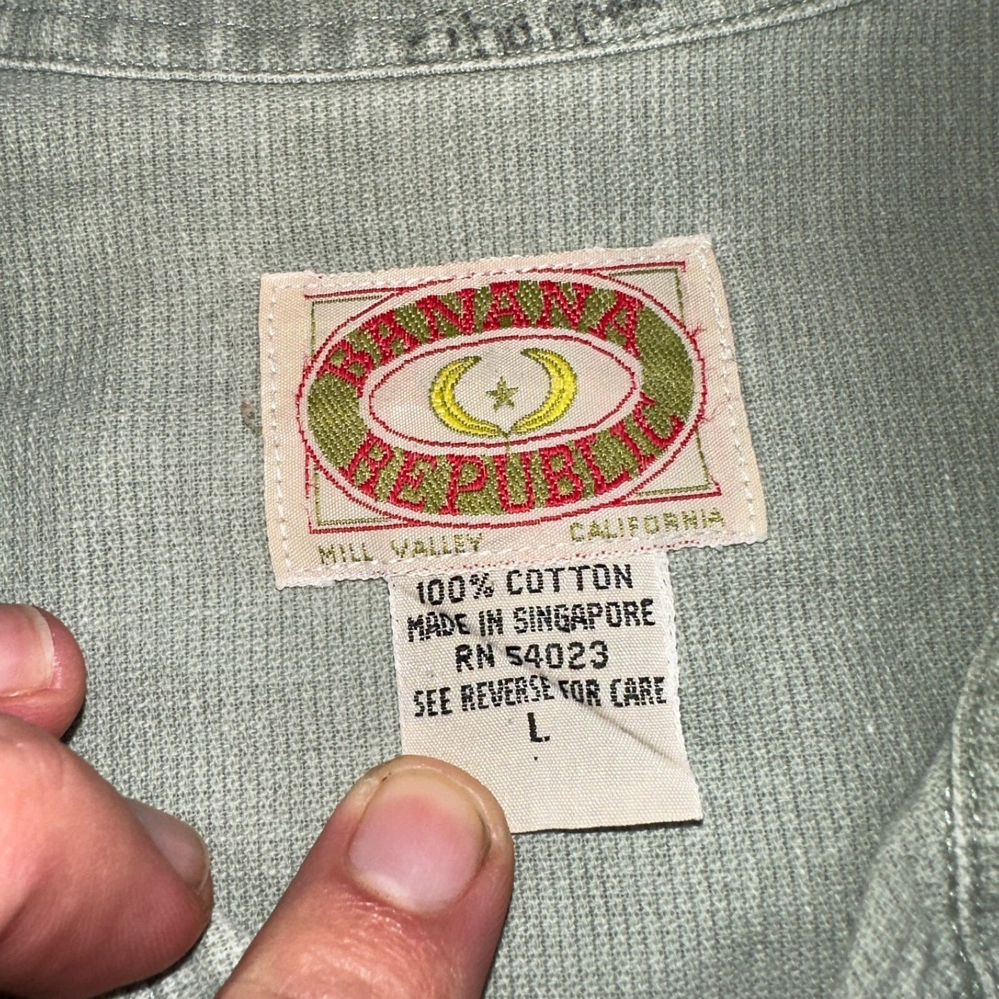 BANANA REPUBLIC 90s Vintage Safari Khaki Long Sleeve Shirt Men's L Outdoor