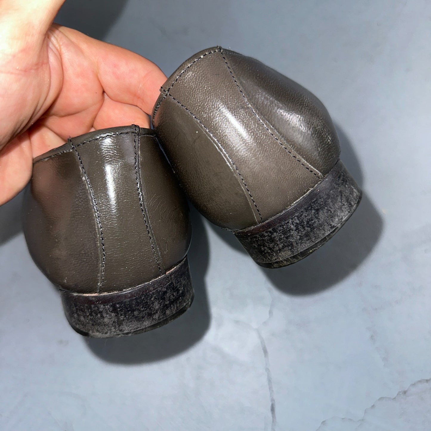 Giorgio Brutini Men Crawley Kidskin Leather Slip On Pump Loafer Gray 8.5 BLEMISH