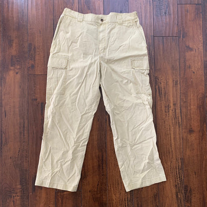 Men's L.L. BEAN Khaki Tan Comfort Waist Dress Chino Pants Size 36x29 Cotton VTG