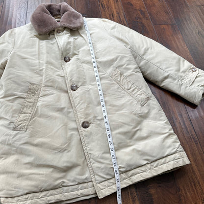 Vintage Comfy Outdoor Garment All Down Jacket Khaki Medium Seattle WWII 50s 40s