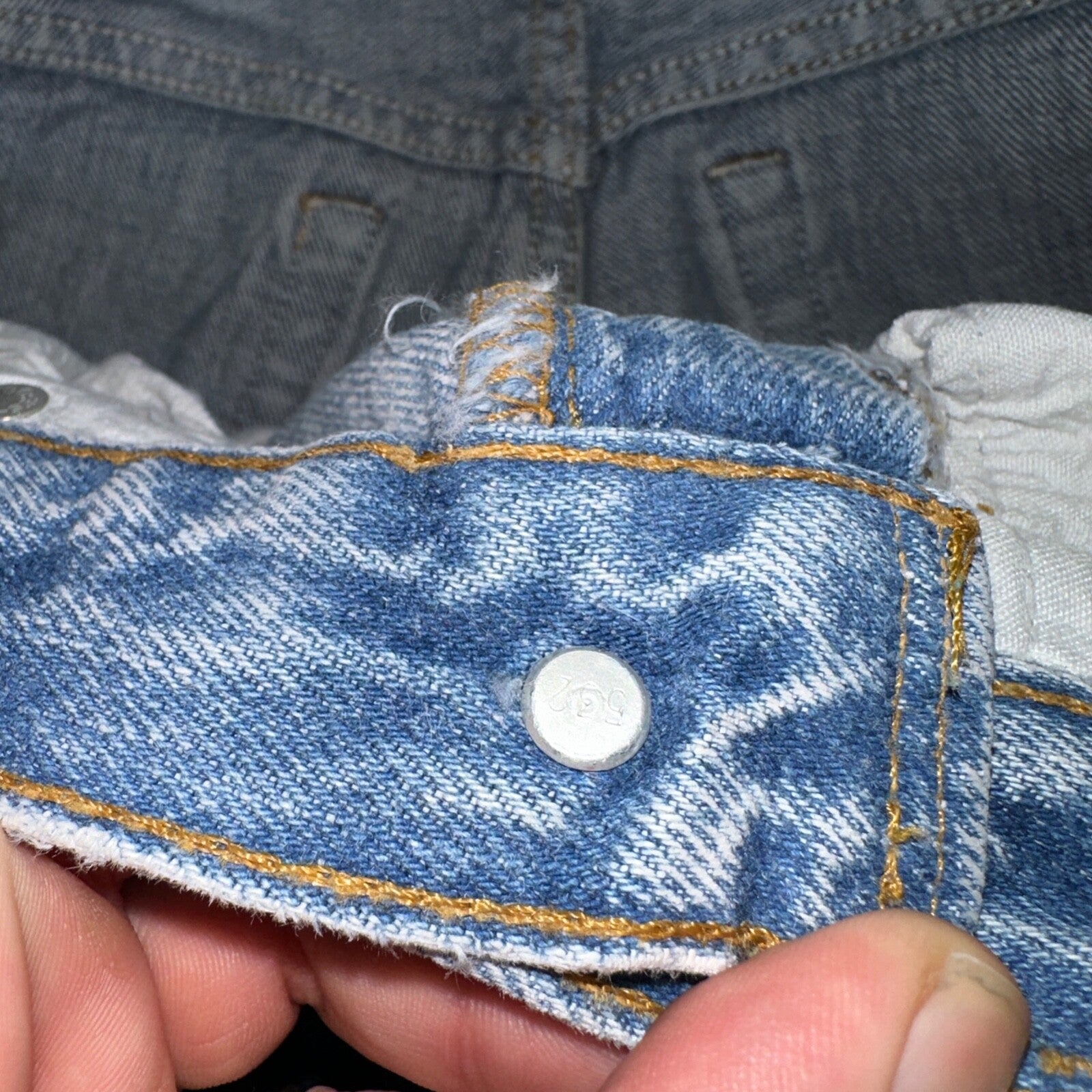 Levis 501 Vintage 90s USA XX Straight Leg Jeans Blue Light Wash 32x30 Act 30x29