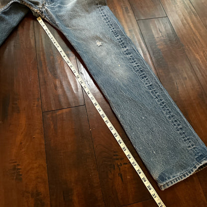 VTG 80s Levis 501 Button Fly 35x32 USA Tag Jeans Straight Wash Blue XX Act 31x31