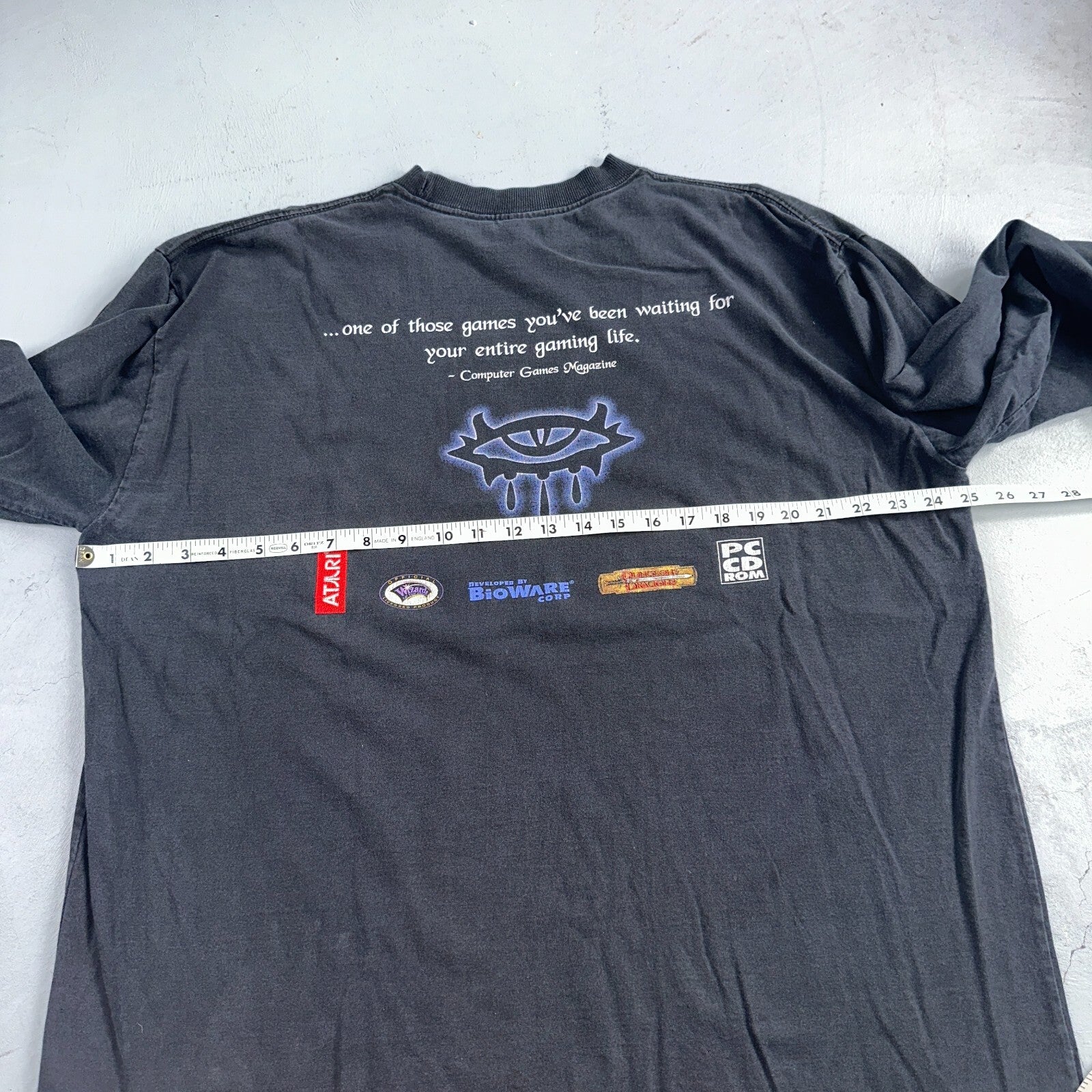 VTG Neverwinter Nights Faded Video Game Promo Shirt XL Atari Bioware WOTC Y2K 90