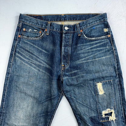 Levis 501 Vintage 90s XX Straight Leg Jeans Y2K Med Wash 34x34 Act 33x34