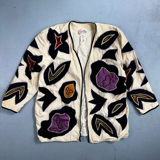 Victor Camarena Vintage 80s Cubist Patchwork Open Front Coat Hipster