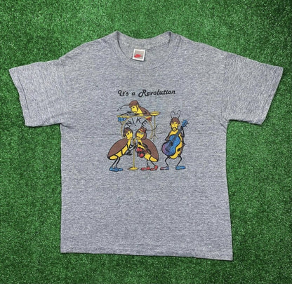 1980s Vintage Nike T Shirt USA Rare Beatles Revolution Sneaker AD Banned Grail