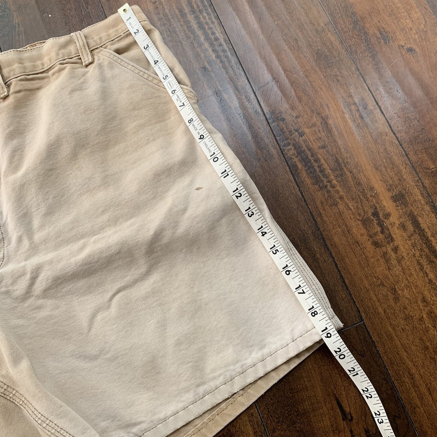 Vintage USA Made Carhartt Men's Thrashed Canvas Carpenter Shorts 90s Double Knee