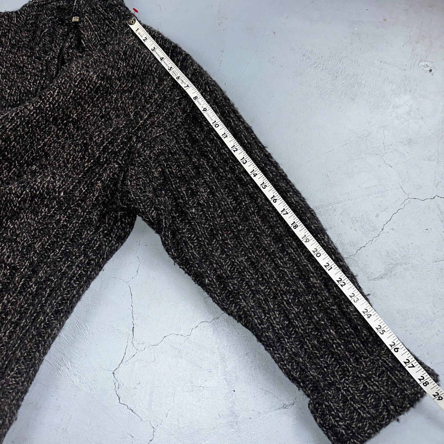 Christian Scott Gents Shetland Sweater Zip Up Made in Scotland VTG Large Gray