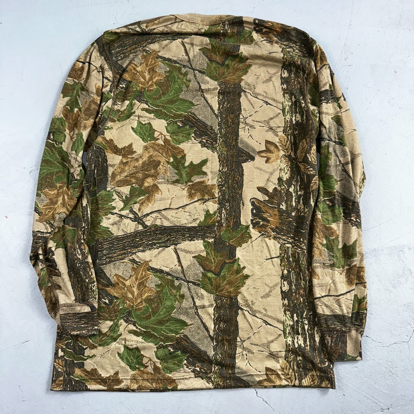 Camo 90s Real Tree VTG T Shirt Long Sleeve Woodland Hunting Pocket Rare Forest