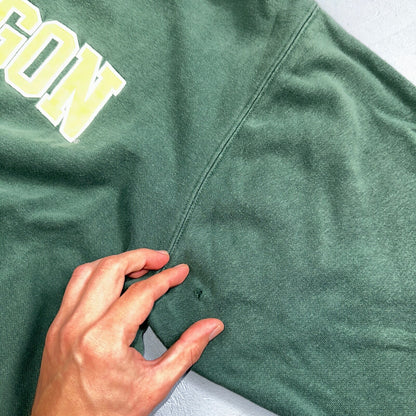 Nike Oregon Ducks Football Sweatshirt M VTG Center Swoosh Crewneck Green Y2K