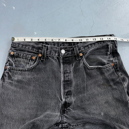 Levis 501 Vintage 90s USA XX Straight Leg Jeans Black Med Wash 32x32 Act 30x30