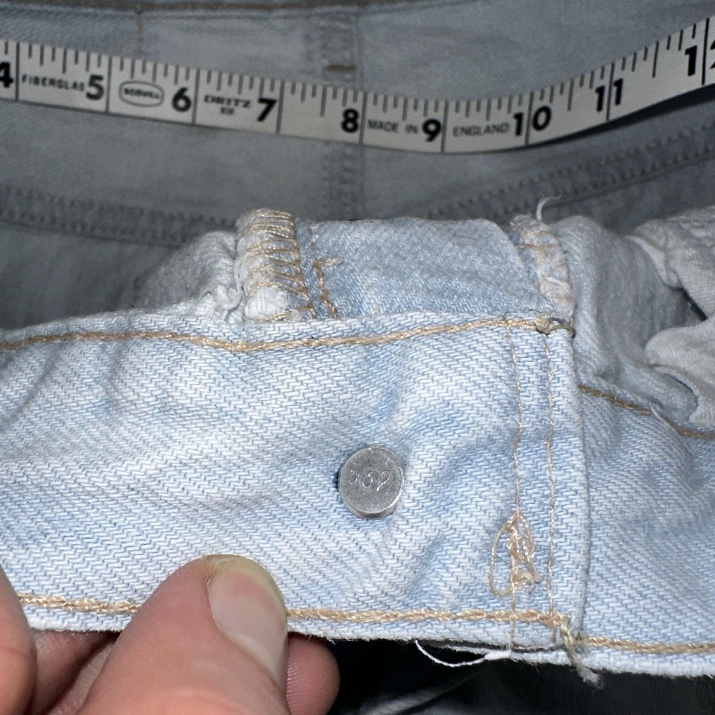 Levis 501 Vintage 90s USA XX Straight Leg Jeans White Light Wash 38x30 Act 34x29