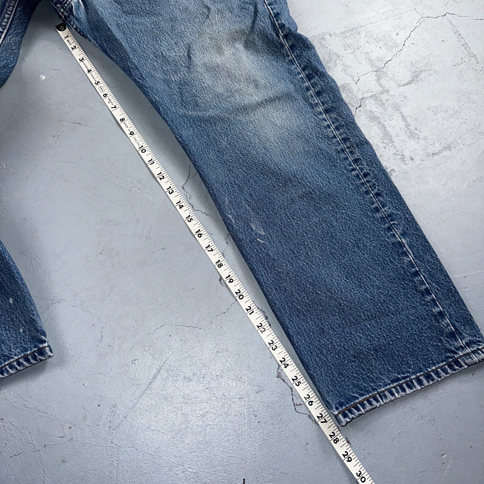 Levis 501 Vintage 90s USA XX Straight Leg Jeans Blue Med Wash 42x32 Act 38x27