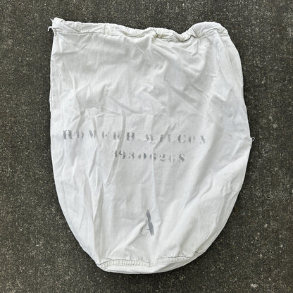 VTG WWII Canvas Garment Laundry Bag Rare Military Denim 1940s 40s 50s Stencil