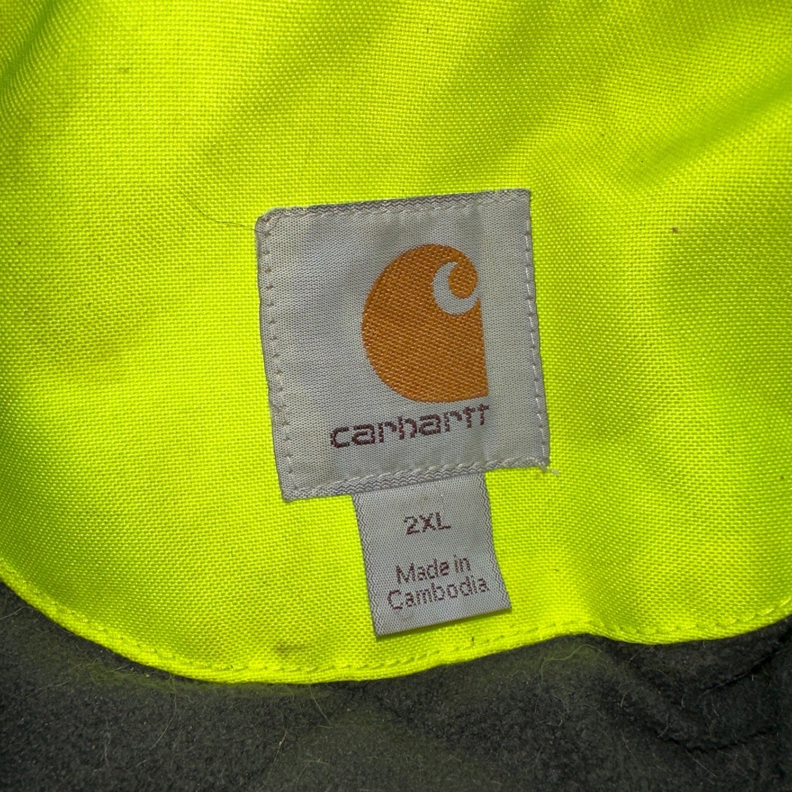 Carhartt Jacket Mens 2XL 100787 High-Visibility Waterproof Highlighter Hoodie