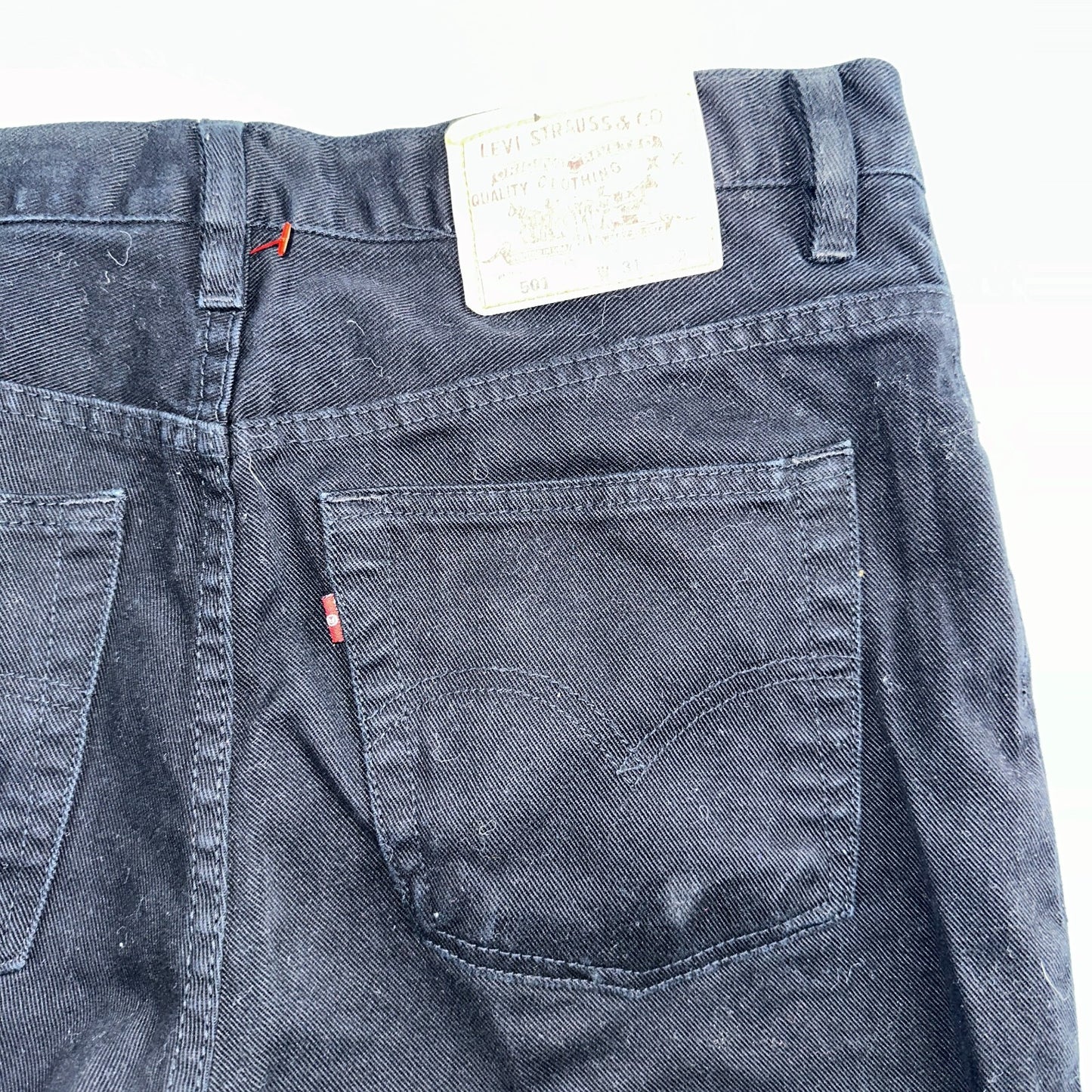 Levis 501 Vintage 90s USA XX Straight Leg Jeans Missing Buttons 31x32 Black
