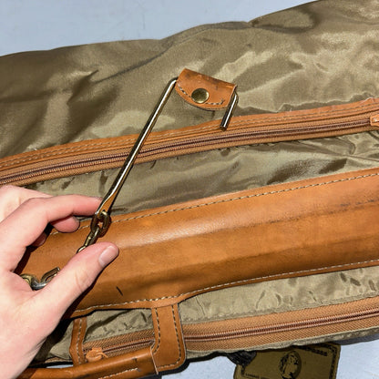 VTG Hartmann Garment Suit Bag Carry On Leather & Nylon 25x40 Luggage Hang up
