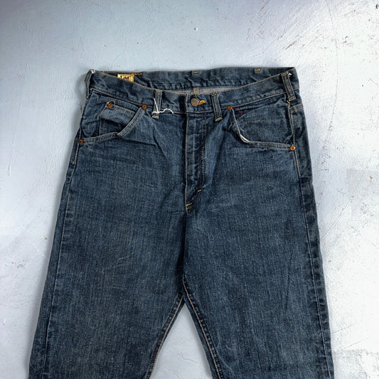 Lee VTG 70s Riders Denim Boot Cut Flare Jeans USA 33x35 Dark Wash Cowboy 1970s