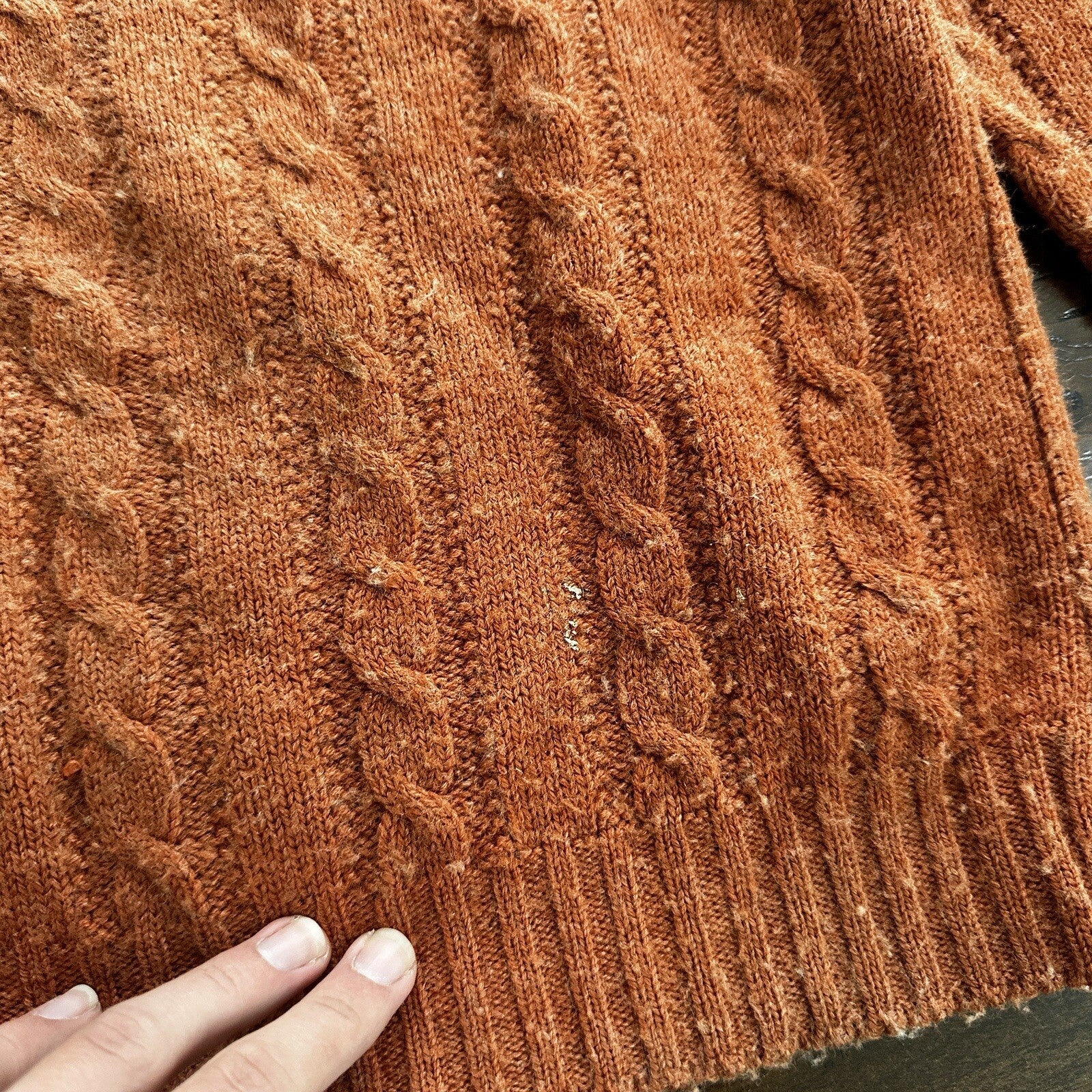 Vintage Jantzen Mens M Crewneck Sweater Orange USA Coogi Style Ugly Knit 60s