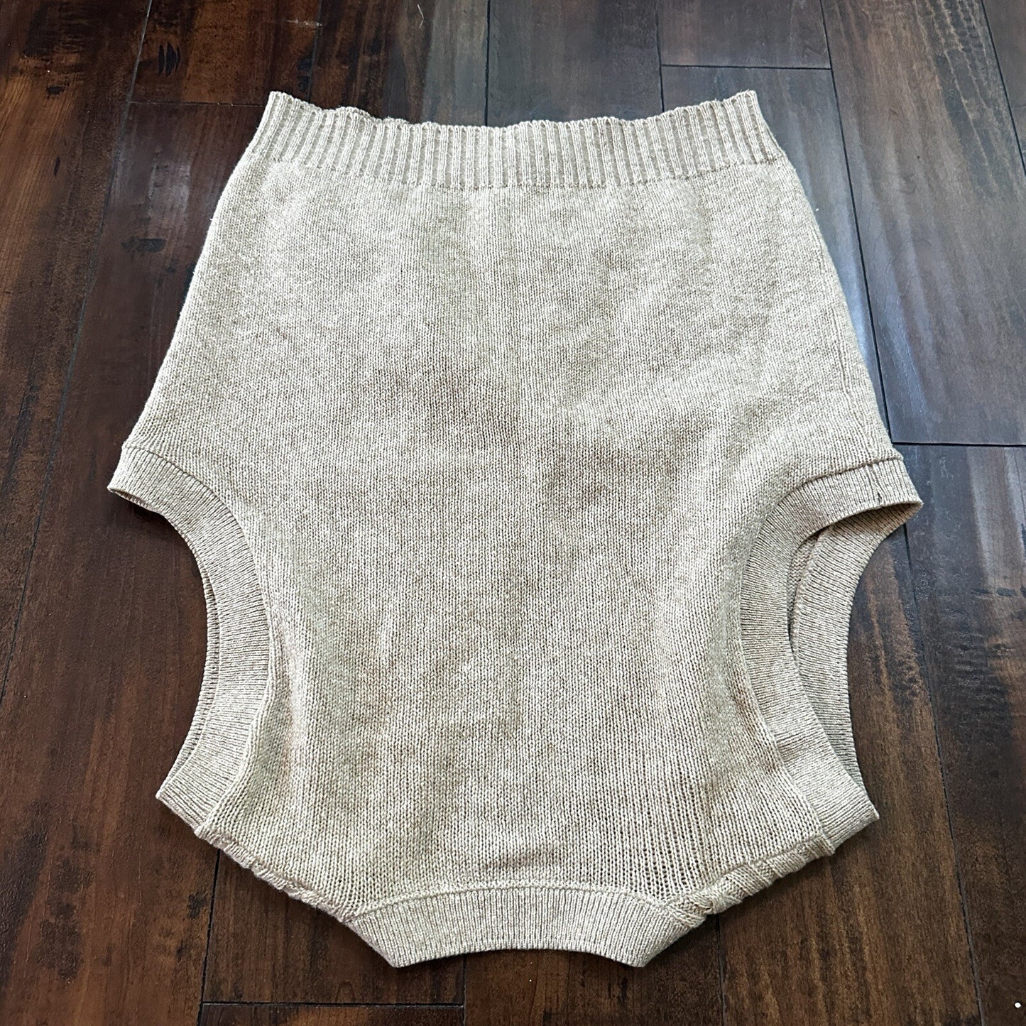 VTG 70s Tan Beige Wool Dave Marr Grandpa Cardigan Sweater Rockabilly L USA