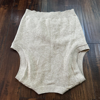 VTG 70s Tan Beige Wool Dave Marr Grandpa Cardigan Sweater Rockabilly L USA