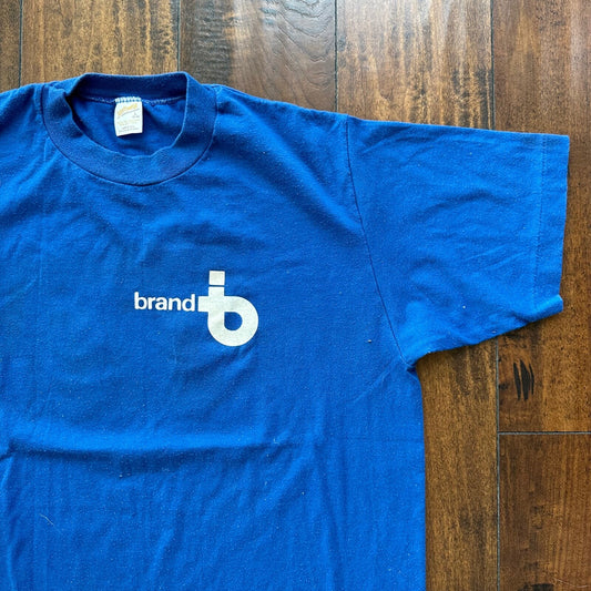 Brandi Sportswear 77 Vintage T Shirt 70s 80s Blue Basic Cool Numbers Rap Music