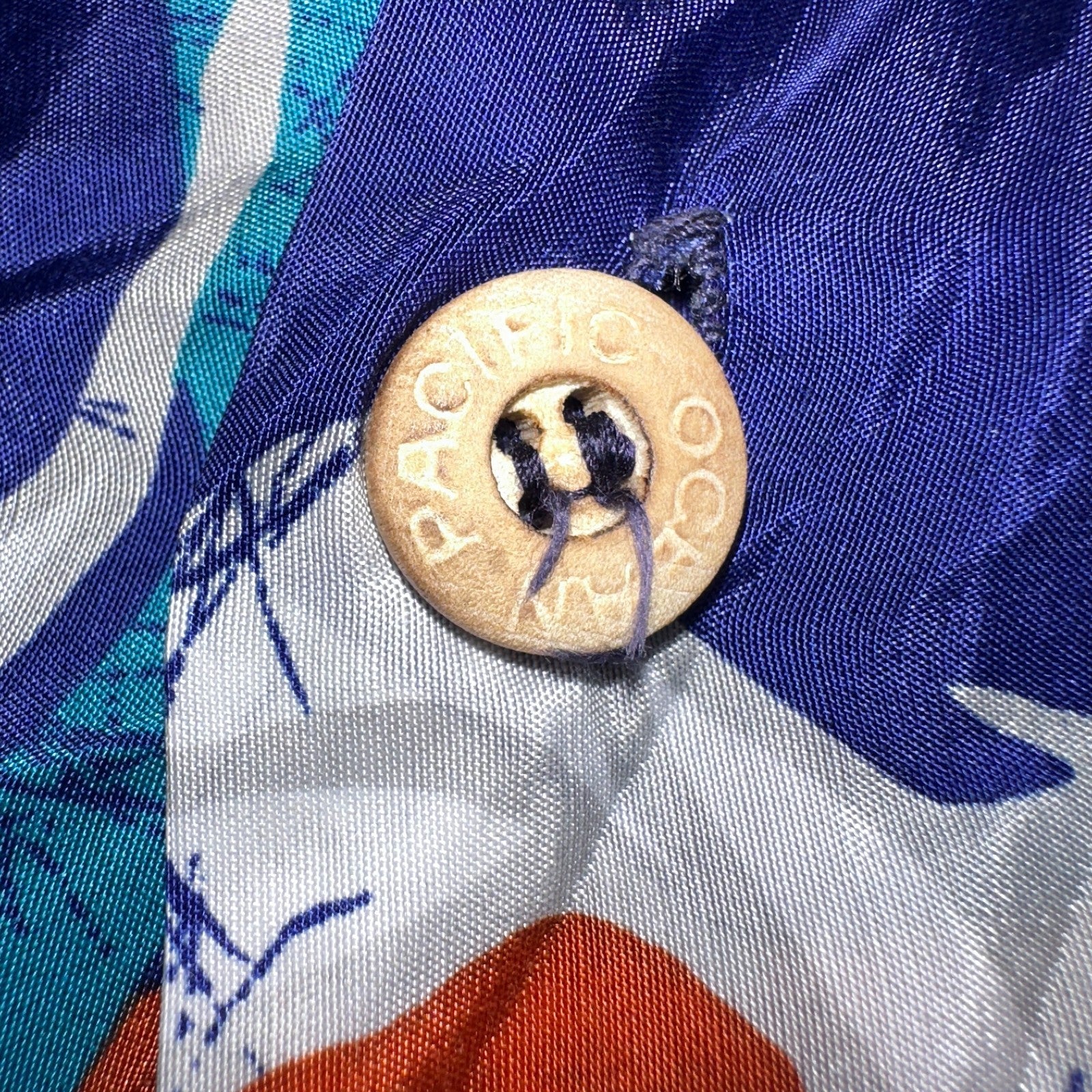 OP Ocean Pacific Sunwear Men's M Aloha Shirt Button-Up Floral Blue 70s 1970s