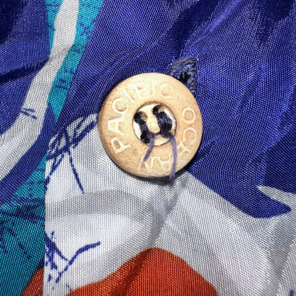 OP Ocean Pacific Sunwear Men's M Aloha Shirt Button-Up Floral Blue 70s 1970s