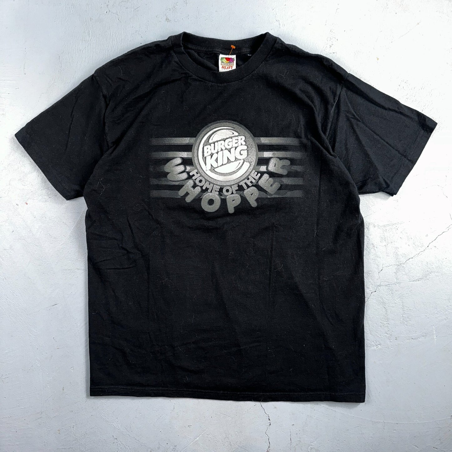 Burger King Whopper Y2K VTG T Shirt Burger Food Rare Promo 2000s Black Graphic