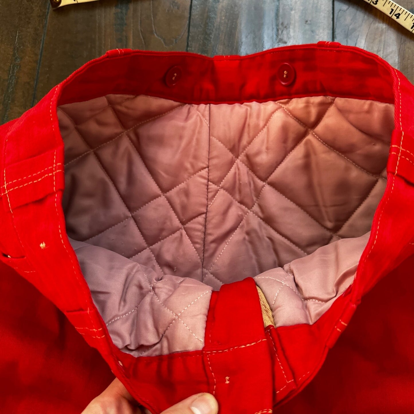 VTG Buckleback Red Layer Pants Mens Red Quilted Rockabilly 60s 70s Winter