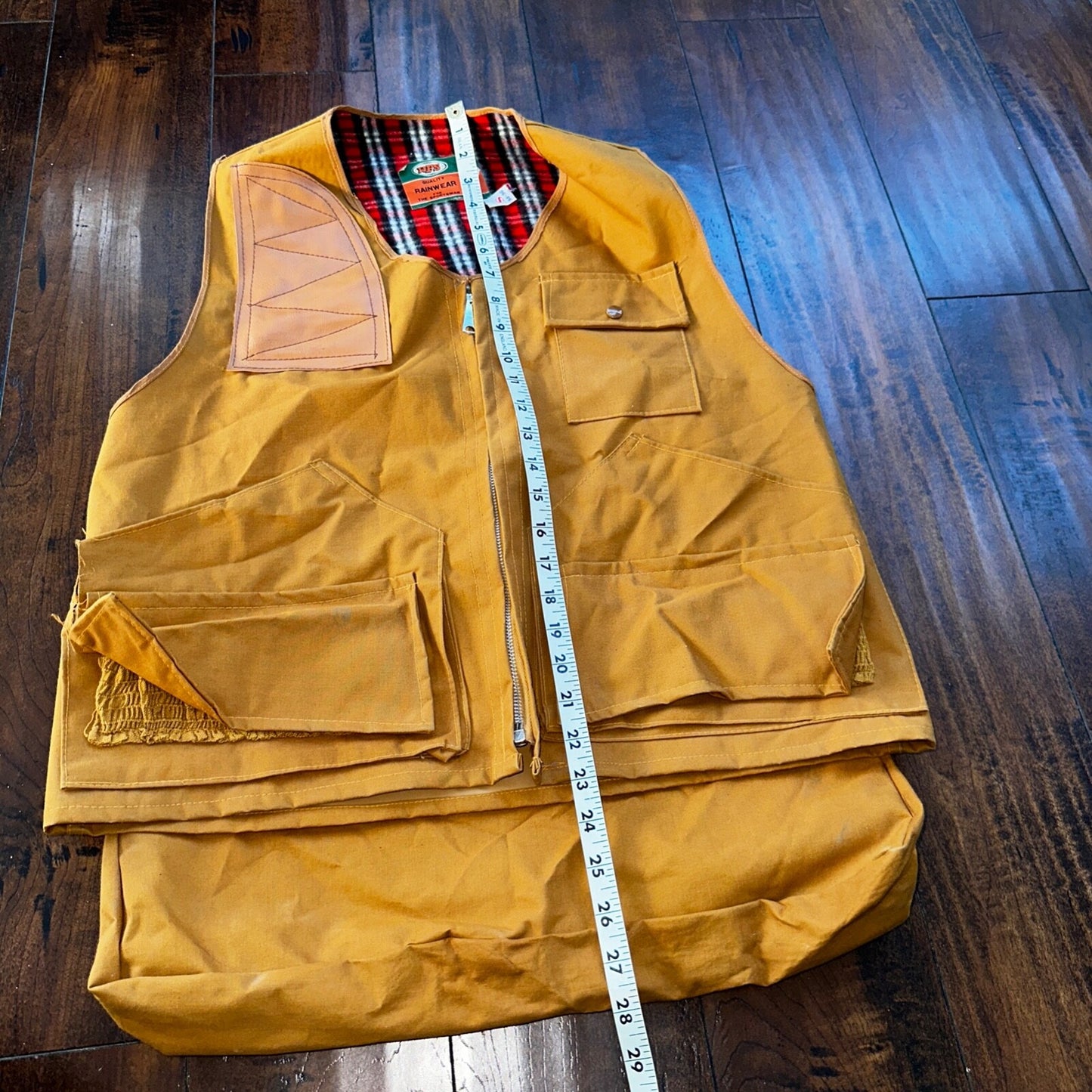 Vintage 80s WFS Rainwear Waterproof Hunting Vest 1980s Travel Flannel Oregon