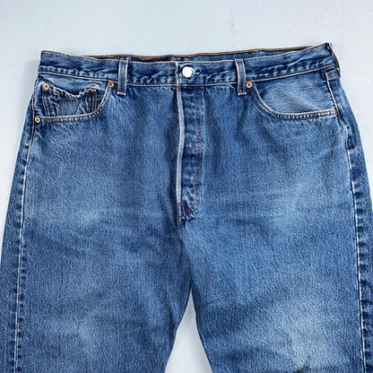 Levis 501 Vintage 90s USA XX Straight Leg Jeans Blue Med Wash 42x32 Act 38x27