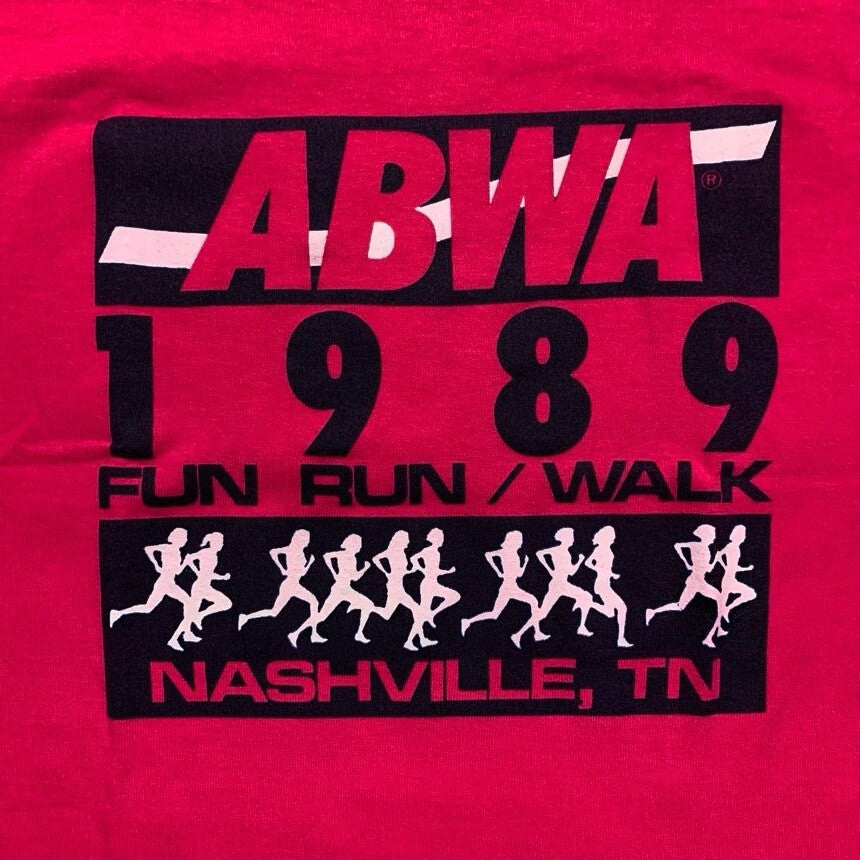 Nike Vintage T Shirt USA  Gray Tag 1989 Nashville Running Marathon Pink 80s 