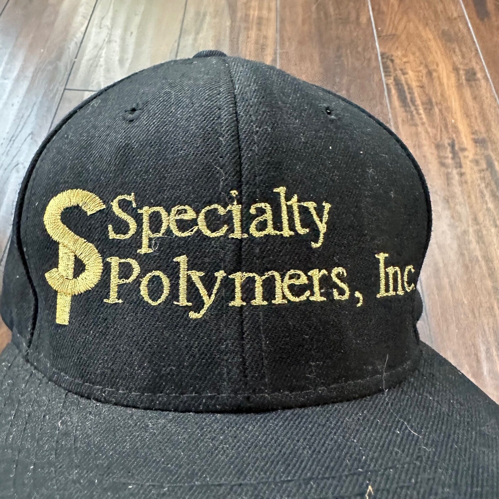 Specialty Polymer Inc Vintage Hat Cap Snapback Black Gold Oregon Rap Music Bands