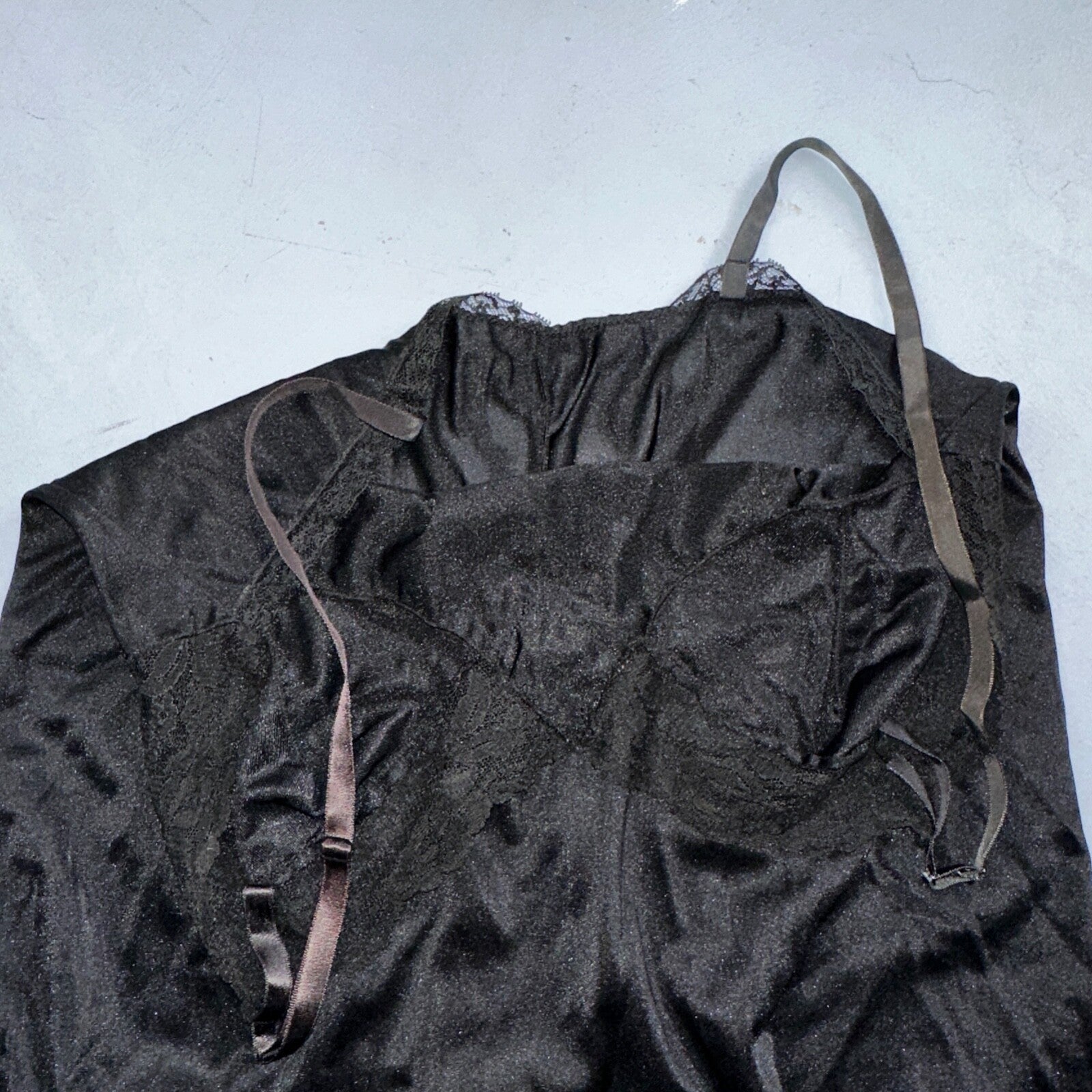 Vintage 1970s Kayser Lingerie Slip Dress Sleepwear Full Sweep Nightgown Lace 70s