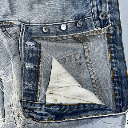 Levis 501 Vintage 90s USA XX Straight Leg Jeans 35x33 Light Wash Act 32x29
