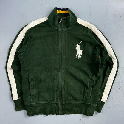 Polo Ralph Lauren VTG Track Jacket Mens Large Green Big Pony Cotton