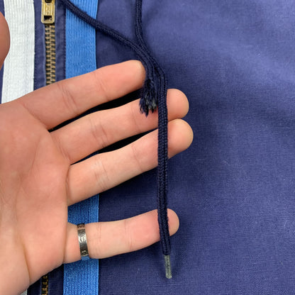 Champion 50s Zip Up Vintage Blank Blue Hoodie 60s 70s Jacket Warm USA New York