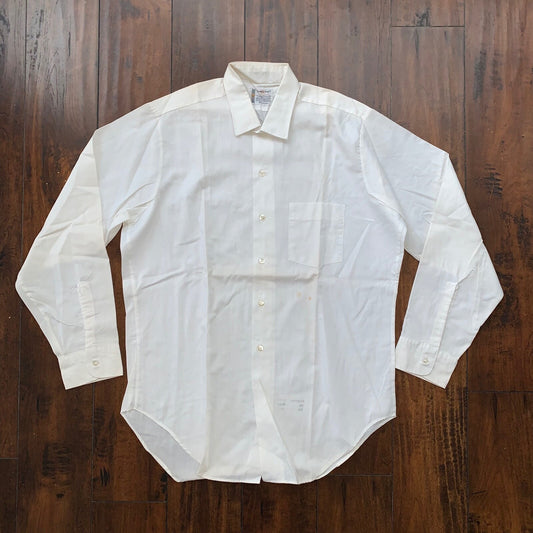 Towncraft basic White Vintage Button Down Shirt Penneys 60s 70s Sanforized