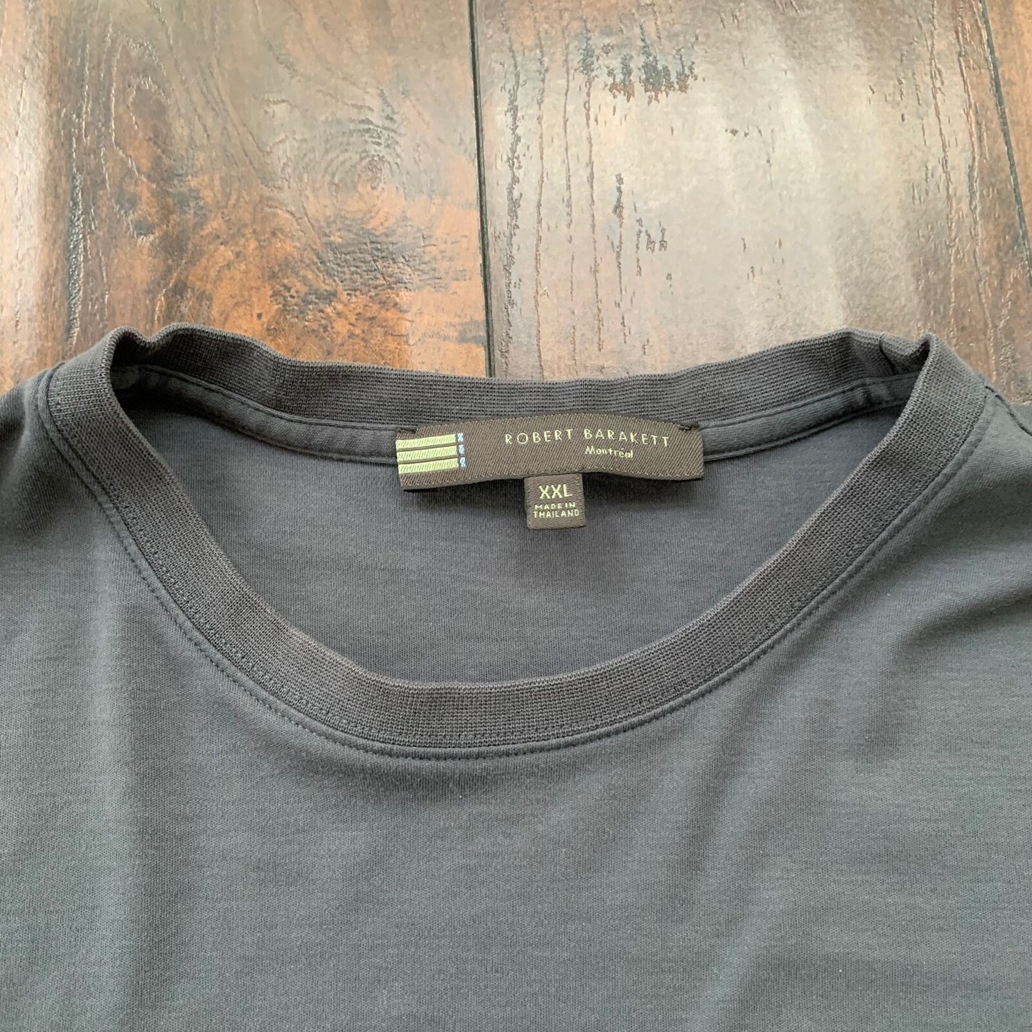 Robert Barakett T-Shirt Men XXL Short Sleeve Casual Pima Montreal Dark Gray