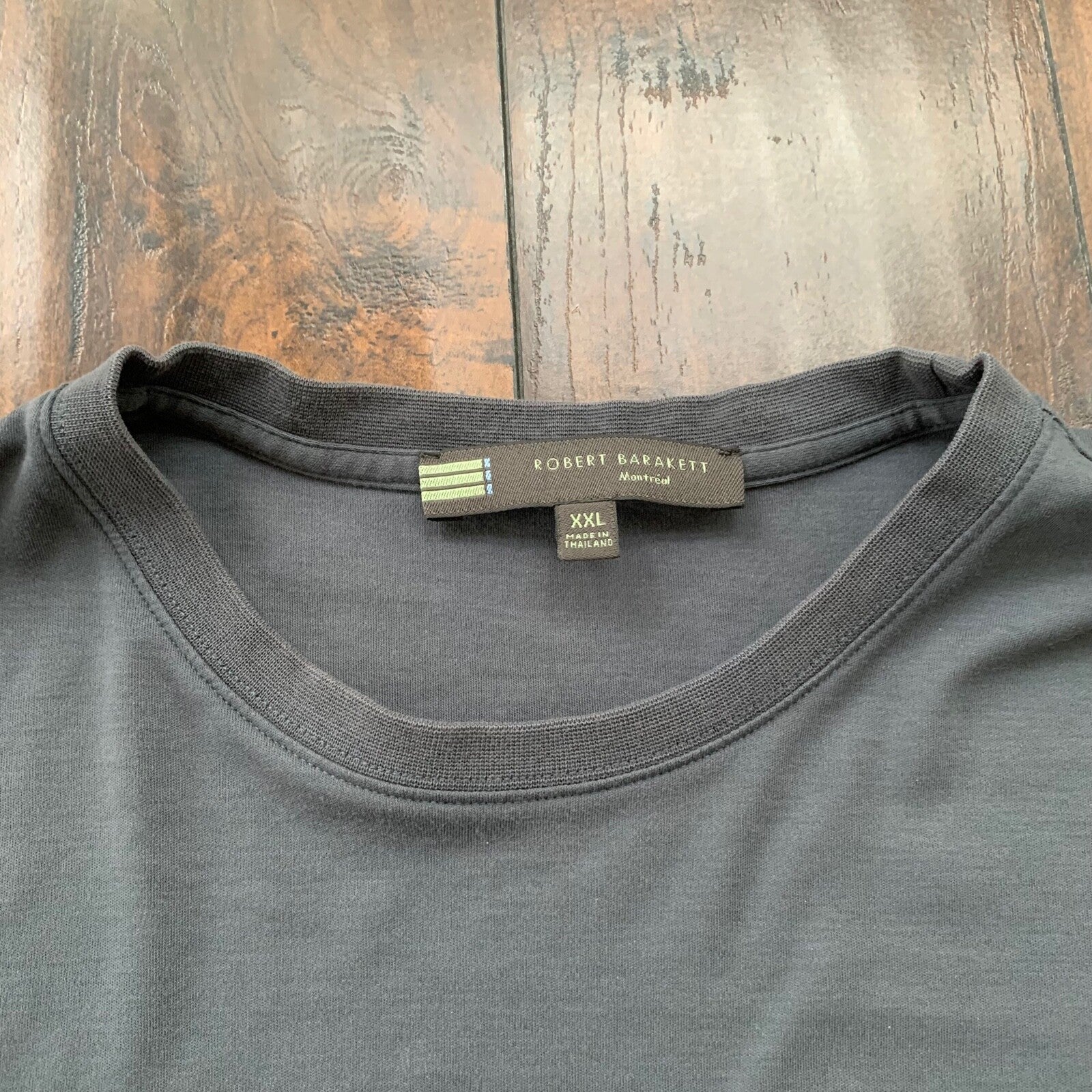 Robert Barakett T-Shirt Men XXL Short Sleeve Casual Pima Montreal Dark Gray