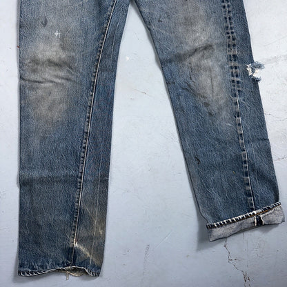 Levis 501 Vintage 80s Redline Selvedge USA XX Jeans Med Wash 35x36 Act 32x32