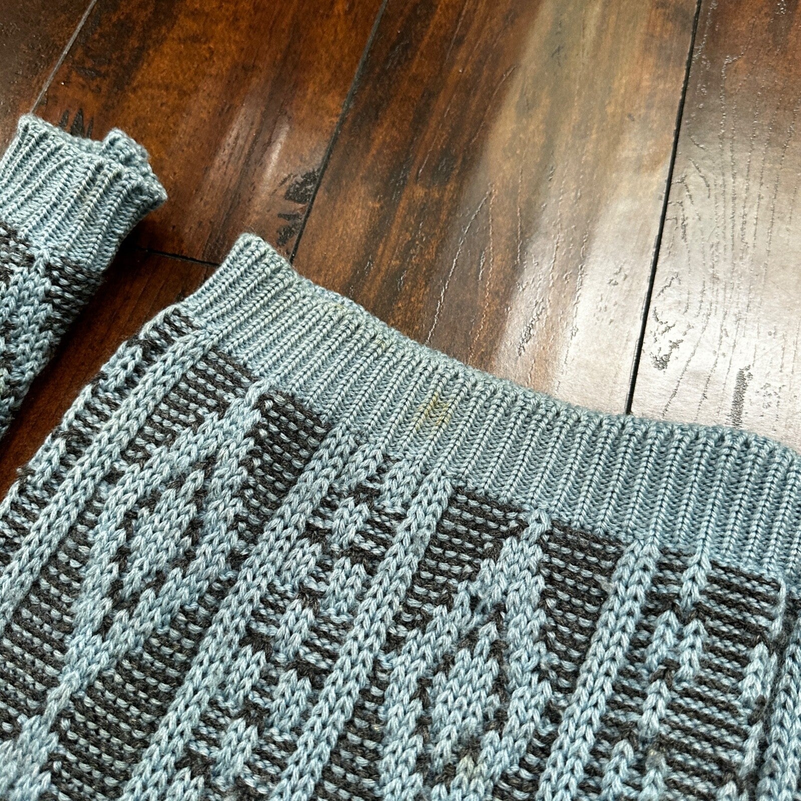 VTG RARE Caramy Cardigan Mens M Blue 1970s Corduroy Wool Button Up Aztec