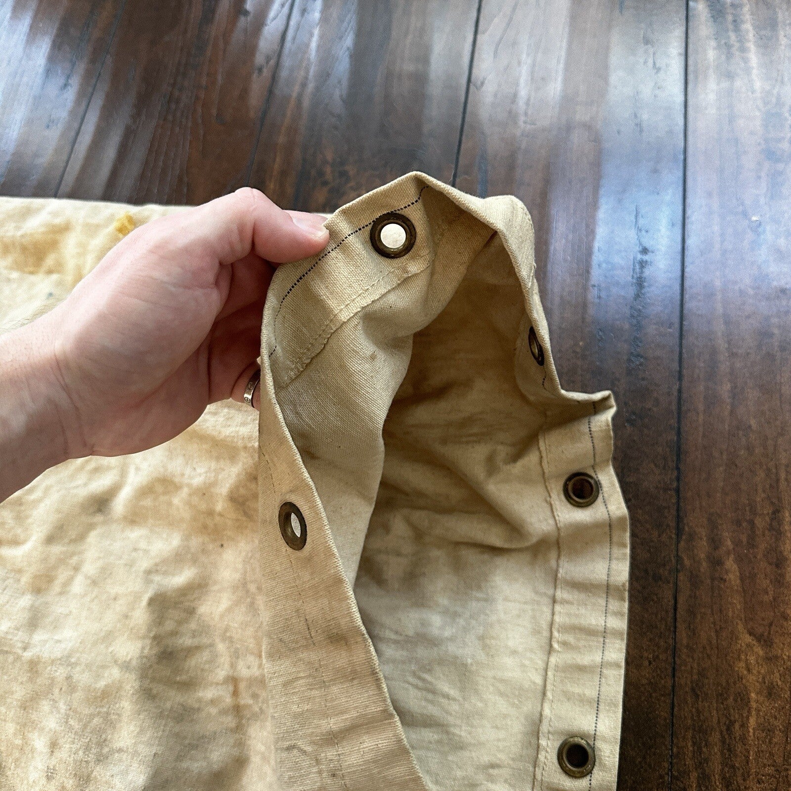 VTG WWII Canvas Garment Laundry Bag Rare Military Denim 1940s 40s 50s Stencil