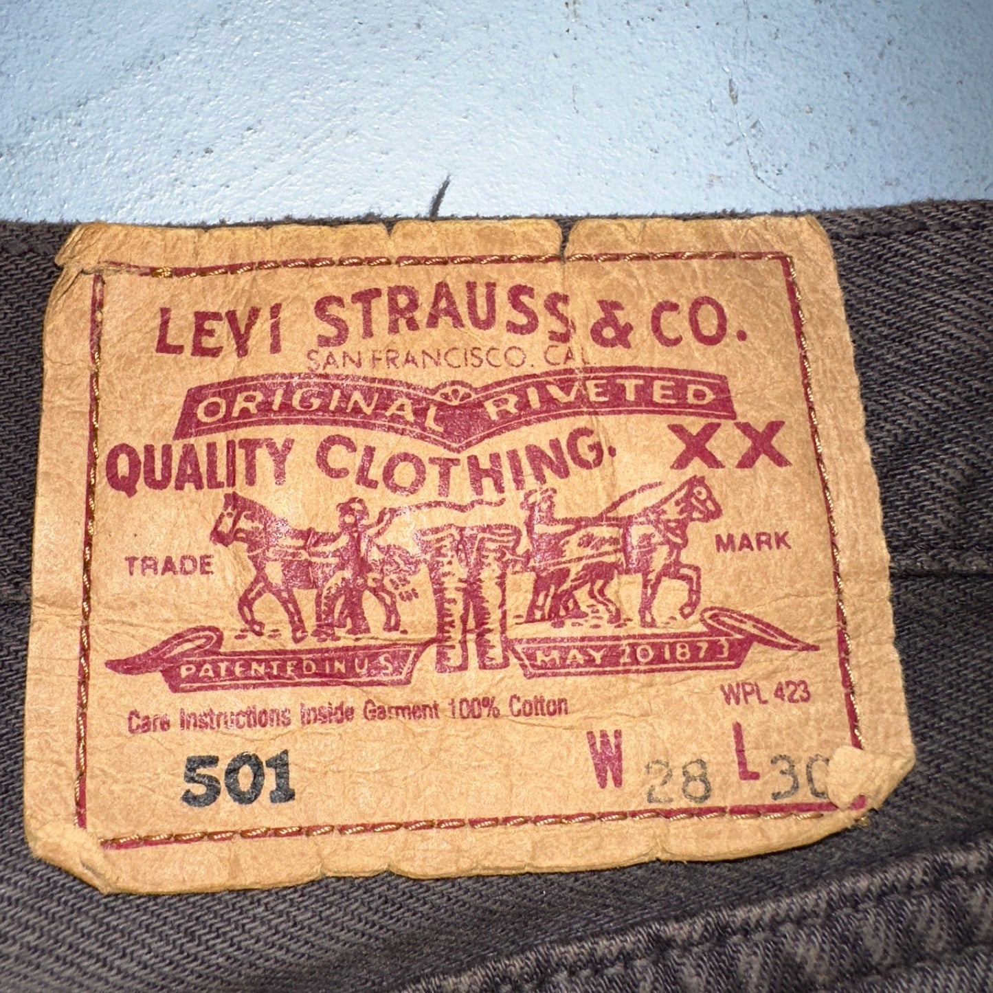 Levis 501 Vintage Y2K 90s XX Straight Leg Jeans Gray Light Wash 28x30 Act 27x28