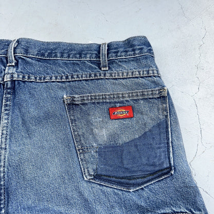 Dickies Double Knee Faded Blue Jeans 40x30  Work Wear Skate Baggy Y2K Wide Leg